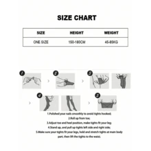 1pc Vertical Striped High Elasticity Fishnet Leggings, Sexy Tight Stockings Gothic Punk Fashion - màu đen - Xem 4