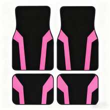 Bộ 4 thảm trải sàn ô tô sọc xám - Làm từ sợi polyester - Phù hợp cho xe sedan, xe tải, SUV | Dễ dàng vệ sinh, phụ kiện nội thất, ghế trước và sau, sử dụng được quanh năm, quà tặng ngày lễ hoàn hảo - sọc - Xem 14