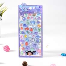 3D Embossed Shiny Crystal Sticker Set: Ocean/Candy Theme Cute Colorful Decorative Stickers - Suitable For Diary, Phone Case, DIY Crafts, Special Iridescent Rhinestone Stickers Suitable For School Supplies, Valentine's Day, New Year Atmosphere, Holiday Gifts (Random Color) - 3D Stickers 15 - View 12