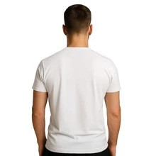 Premium Men's Printed T-Shirt, 100% Cotton, 30.1 Yarn, Various Colors - 白色 - 查看 3
