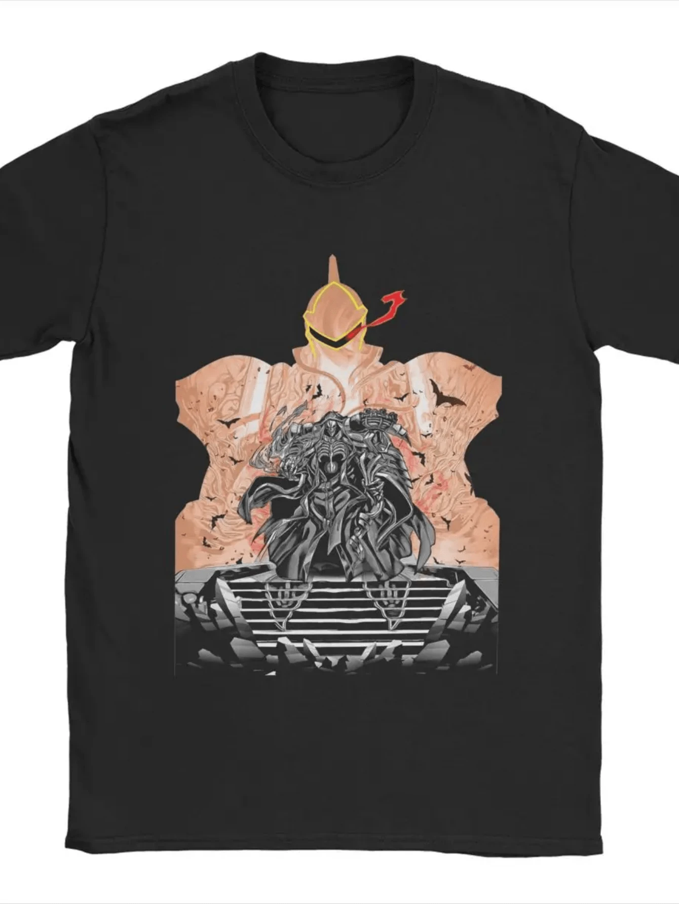 Vintage Ainz Momonga Overlord Ainz Ooal Gown T-Shirts For Men 100% Cotton T Shirts Short Sleeve Tee Shirt Gift Idea Clothes - 黑色28 - 查看 1