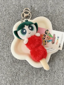 The Powerpuff Girls Strawberry Tanghulu Character Keychain Bag Charm Pendant, Cartoon Dessert-Inspired Design Featuring Strawberry Skewer Detail and Sweet Expression Elements, Soft-Touch Fabric Surface with Fine Stitching and Refined Craftsmanship, Keyweight Hpack Ynament Character Collectible for Daily Styling Display Decoration and Desk Accent, Eye-Catching Food-Themed Cartoon Accessory for Character Fans and Art Figure Collectors, Charming Gift Choice for Friends Couples Birthdays Holidays and Special Celebration Moments - 彩色 - 查看 7