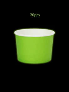 20个/80个装霓虹色纸冰淇淋杯，夜光彩色一次性甜点碗，零食糖果爆米花容器，适用于冷热食物，派对杯，生日、婴儿派对、复活节派对用品 - 彩色 - 查看 9