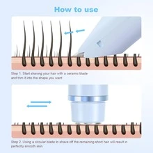 2025 Womens Shaver Dual-Head Bikini Trimmer For Women 2-In-1 Women's Body Shaver USB Charge Waterproof Painless Electric Razors For Silk Skin,IPX7,Valentine's Day Gift (Pink/Purple/Black/Blue/White) - 淺藍色 - 查看 6