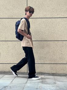 Mochila de poliéster con gran capacidad, apertura con cremallera y logo de la marca Converse, bolsa de estudiante, mochila, tamaño mediano, azul marino - azul real - Ver 8