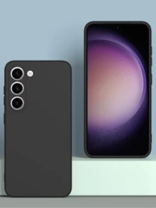 Casing Ponsel Silikon TPU Hitam Lucu, Warna Solid, Kompatibel dengan iPhone, Galaxy, Honor, Moto, Perlindungan Seluruh Bodi dengan Sentuhan Lembut, Tipis dan Ringan, Pelindung Warna Solid Matte Karet Halus, Hitam, Versi Internasional, Bukan Versi Domestik, Hadiah Musim Semi - Hitam - View 2