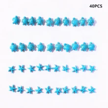 40pcs Sea Turtle & Star Shaped Stone Beads Set, Suitable For DIY Jewelry Making, Anklets, Bracelets, Earrings, Keychains - Multicolor - View 7