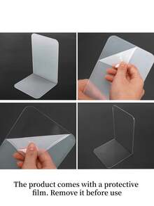 2pcs/4pcs Acrylic Book Holders, Student Book Organizers, Slip-Resistant Book Stand Rack For Bookshelves, Desks, School And Office Back To School - Acrylic Transparent Bookend - View 4
