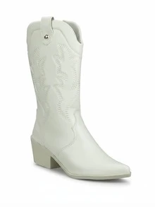 Women's Western Cowboy Boots AC. Ana Cristina Footwear Bohemian Country Embroidery AUTUMN/WINTER BOOTS - 白色 - 查看 2