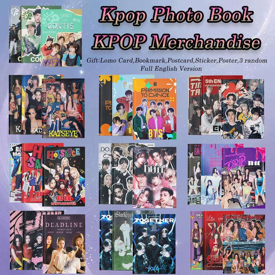 Kpop Photo Collection - Katseye, STRAYKID, SKZ, BLACK/PINK, BABY/MOSTER, New Album & Songs - "DO IT", "JUMP", "DRIP", "Gabriela", Kpop Fans Merch Goods, High-Definition Celebrity Photo Albums, Party Supplies, Christmas Gifts, Small Gifts, Collectibles, K-Pop Photo Collection - Multicolor - View 1