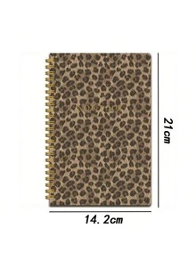 1pc A5 Leopard Print Spiral Notebook, Thick Cover Design, 5.5x8.3 Inches, 50 Sheets Double-Sided, High-Quality Paper, Suitable For Office And School Use, Fashionable Notebook | Notebook | Spiral Binding - A5 - View 4