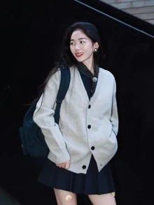 Mochila de poliéster con cierre de cremallera de gran capacidad y logotipo de la marca Converse, bolso de estudiante, mochila de tamaño mediano. - Negro - Ver 10