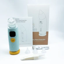 Baby Aspirator, Electric Aspirator, Portable With Easy-To-Clean Rechargeable Lithium Battery, Multiple Uses On A Single Charge, Comes With 3 Silicone Nozzles, 3 Adjustable Suction Levels, Multiple Soothing Light Modes And Music. - Màu xanh Bạc hà - Xem 4