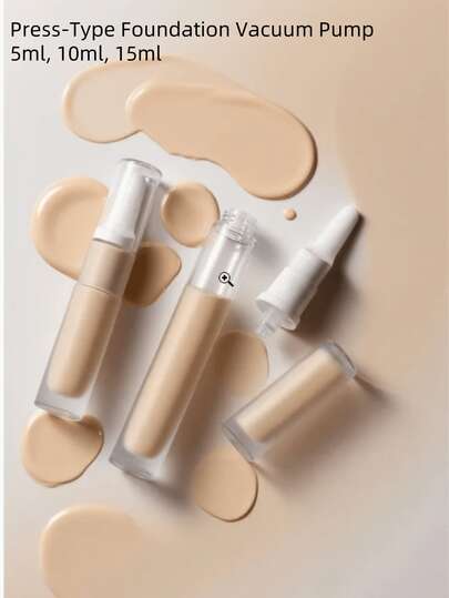 15ml Botella portátil a prueba de fugas y rellenable para base de maquillaje, diseño de boquilla plana, sellado estéril, aplicación conveniente y precisa