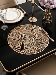 1-200 Peças Sousplat Minimalista Dourado de PVC, Lavável, Fácil de Limpar, Limpo com Pano, Antiderrapante, Jogos de Mesa de Jantar, Doce Nostalgia, Sousplat Elegantes, Aparelho de Mesa, Tapete de Cozinha e Jantar, Decoração de Casamento e Feriados - Multicolorido - Visão 8