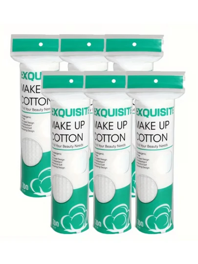 300/100pcs Natural Makeup Remover Cleansing Cotton Pads, Soft Texture, Low Allergy Wet Wipes