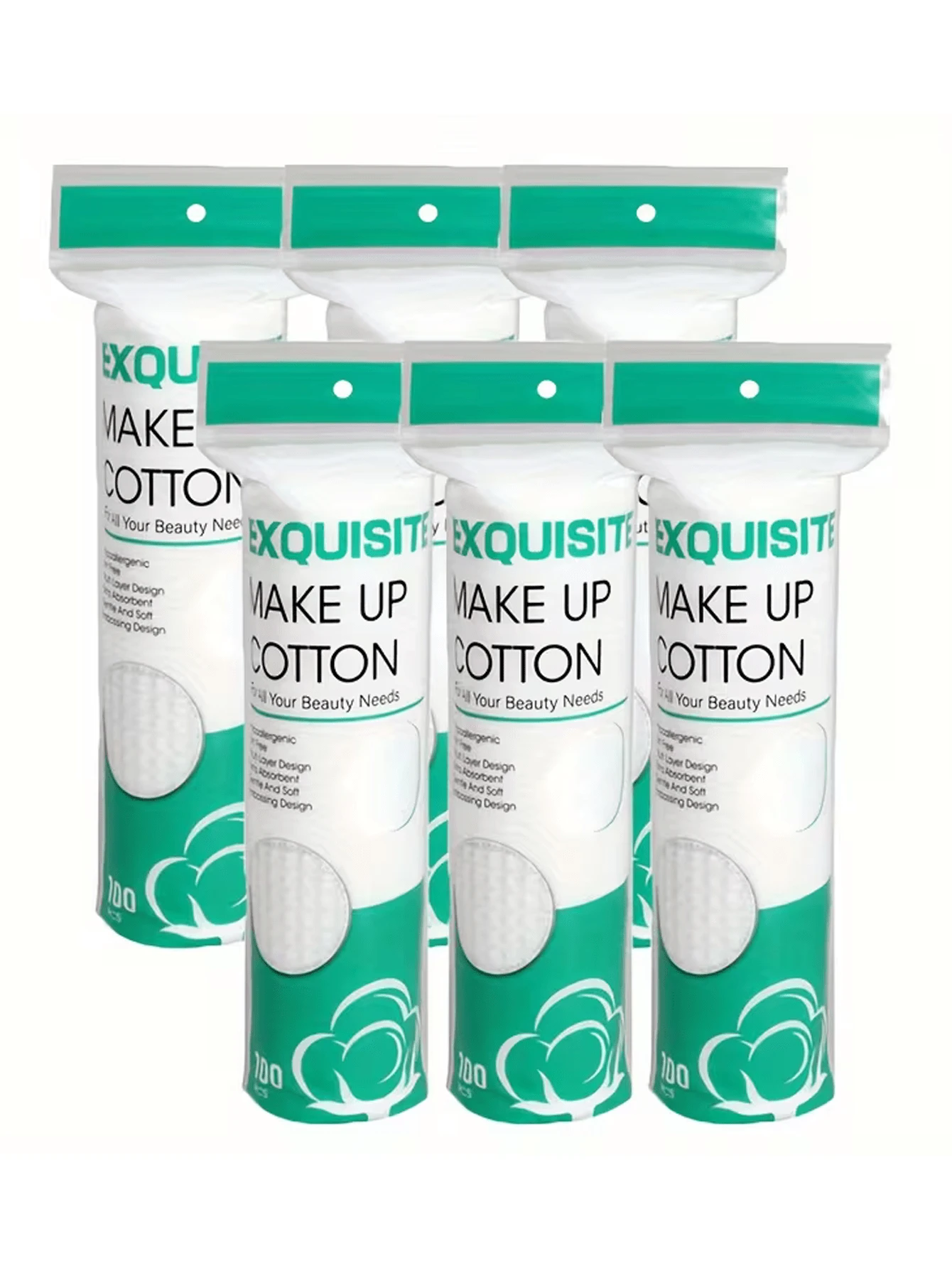 300/100 piezas Almohadillas de algodón desmaquillantes naturales, textura suave, toallitas húmedas con baja alergia