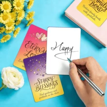 Gratitude Journal Prompt Cards - 18 Gentle Reminders To "Nurture" & "Receive", Healing Tool For Anxiety Relief, Happiness Practice & Emotional Well-Being,Inspirational Cards - 18Pcs - View 2