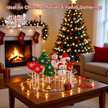 1 pieza Soporte de acrílico para exhibir piruletas, Soporte para postres y dulces para bodas/fiestas, Adecuado para Navidad, fiestas de cumpleaños, eventos festivos - transparente - Ver 3