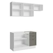 Cocina Integral Completa Modular Madesa Vik 180cm BG 02 - Blanco y Gris - Ver 10