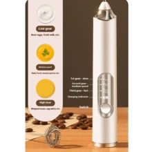 3-Speed Electric Hand Mixer, USB Rechargeable 1200mAH, 2 Stainless Steel Beaters, Ideal For Whipping Eggs, Smoothies, Sauces, Purees, Creams, Coffee, Cappuccino, Hot Chocolate, Milkshakes, Etc. - Multicolor - View 9