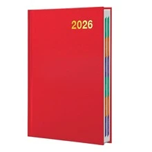 Tapsin 2026 Diary A5 Page A Day/Week To View Diary Hardback Case Bound Back Cover - Red - View 8