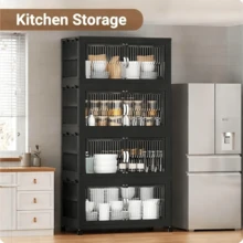 28inch 600Qt Stackable Storage Bins With Lid, Extra Large Closet Organizer Collapsible Drawer Boxes With Wheels, Folding Plastic Cabinet Containers For Home Kitchen Room Organization, 1/2/3/4/5Pack - 灰色 - 查看 6