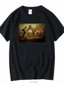 Napoleon Tony Soprano Pie O My Horse Painting T Shirt Long Or Short Sleeves Vintage Washed Stylish Stretched Fashion Soft - Black 4 - View 1