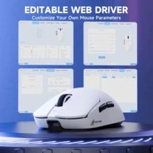 ATTACK SHARK X8 PRO 8K 无线游戏鼠标，PAW 3395PRO 传感器，40K DPI，三模式，55g 超轻，博通 52840 MCU 芯片，可编程鼠标，带螺旋线缆，适用于 PC - 彩色 - 查看 4