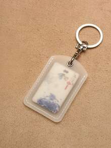 1 pieza Portacards transparente mate con llavero, adecuado para tarjeta de identificación, tarjeta IC, tarjeta de acceso, etc.; Set de 2 piezas de Portacards transparente mate (con llavero) - multicolor - Ver 6