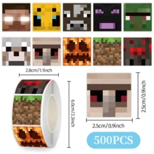 Minecraft [Nhãn dán trang trí] Nhãn dán theo chủ đề, 500 nhãn dán trang trí hình cún con hoạt hình, nhiều kiểu mẫu khác nhau, thích hợp để trang trí các món quà nhỏ, điện thoại và hành lý. - Nhiều màu - Xem 8