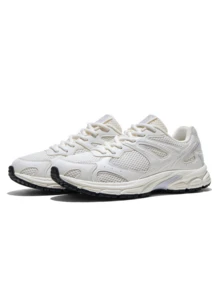 CAMEL CROWN 女士户外网面透气跑步鞋，春季防滑复古休闲运动鞋 - 象牙白淡紫 - 查看 4