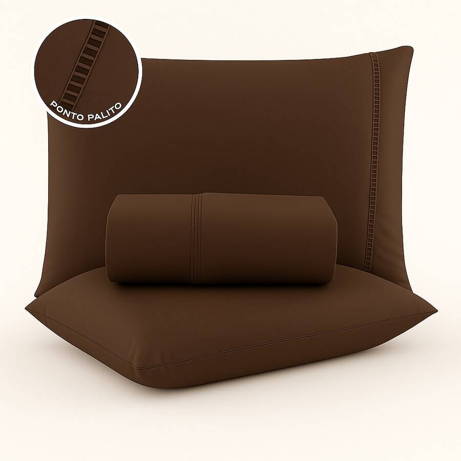 Single | Double | Queen Sheet Set With Hemstitching – A Touch Of Comfort And Refinement - Rust Brown - View 1