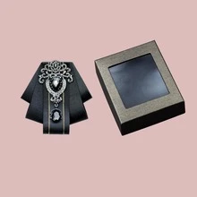 In Stock! Men's Luxury Crystal Black Satin Bow Tie - Perfect Accessory For Valentine's Day/Wedding/Business/Party, Pairs Well With Suit/Tuxedo/Formal Shirt. Ideal Gift For Groom/Groomsman, Excellent Choice For Valentine's Day. Wholesale Supply, Limited Time Special Offer, Great Value! Essential Elegant Accessory! - Multicolor - View 8