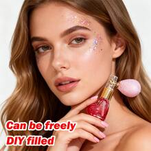 1 chai xịt nước hoa dạng bột nhũ có thể nạp lại (chai tự nạp) (Tím, Xanh dương), chai nạp hình trái tim, chai xịt nước hoa dạng nhấn, xịt khoáng trang điểm ánh ngọc trai cầm tay, tiện lợi mang theo, quà tặng ngày lễ - Nhiều màu - Xem 4