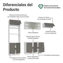 Cocina Integral Completa Modular Madesa Vik 270cm BG 03 - Blanco y Gris - Ver 4