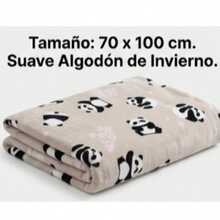 B&W Panda Bear Baby Fabric Quilt 100% Cotton 55"* 85" - Blanco y Negro - Ver 2