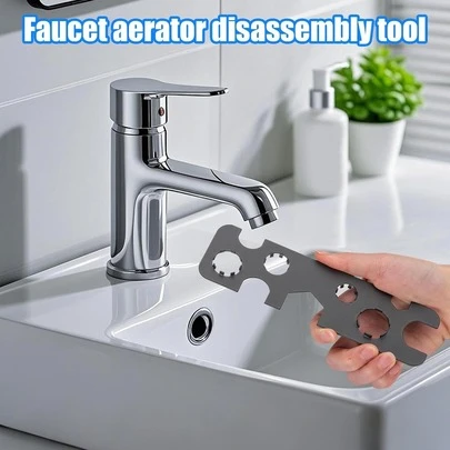 9-In-1 Metal Faucet Aerator Disassembly Tool, Sink Aerator Disassembly Tool, Faucet Filter Disassembly Tool, For Disassembly, Maintenance, Replacement Of Bathroom, Kitchen, RV, Plumbing System, Sturdy Portable Tool For Embedded Sink Repair, Bathroom Sink Faucet Aerator Wrench