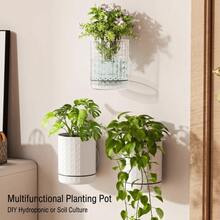 Self Absorbing Wall Hanging Flowerpot No-Drill Wall Mounted Hydroponic Green Plants Save Space Drainage Holes At The Bottom - Multicolor - View 4