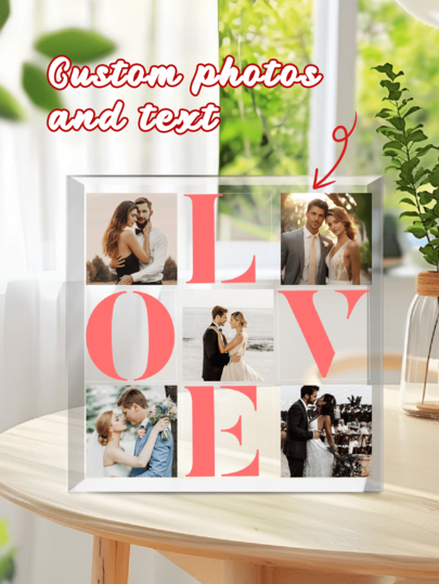 Personalized Couple Photo Acrylic Block Plaque, Custom Picture Acrylic Display, Valentines Day Gift For Him, Her, Couple Photo Frame, Personalized Couple Photo Acrylic Block,Happy Valentines Day Keepsake,Anniversary Gift