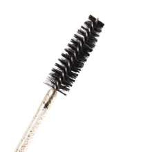 300pcs/100pcs Set Glitter Mascara Wands Disposable Eyelash Curler Brush Makeup Applicator Eyelash Extension Tools Kit, Crystal Gold Handle Black Brush Head - Multicolor - View 3