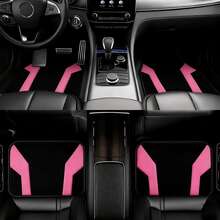 Bộ 4 thảm trải sàn ô tô sọc xám - Làm từ sợi polyester - Phù hợp cho xe sedan, xe tải, SUV | Dễ dàng vệ sinh, phụ kiện nội thất, ghế trước và sau, sử dụng được quanh năm, quà tặng ngày lễ hoàn hảo - sọc - Xem 2