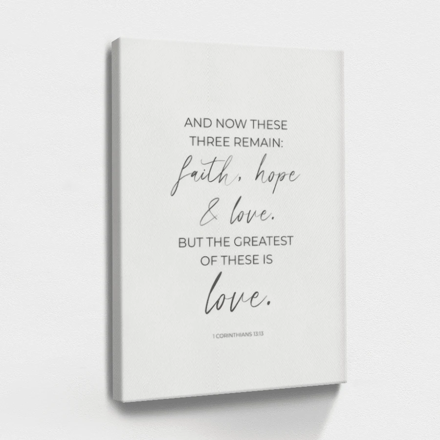1pc Faith Hope Love Poster, Inspirational And Motivational, Easter Decor Wrapped Framed Canvas Wall Art, Vintage Prints Poster, Faith Hope Love - Minimalist, Typography, Minimalist, Modern Style, Birthday Party Decor, Decorative Wall Art for Living Room Bedroom Office, Hanging Hardware Included - Wrapped Framed Canvas, Vertical - Lienzo enmarcado - Ver 1