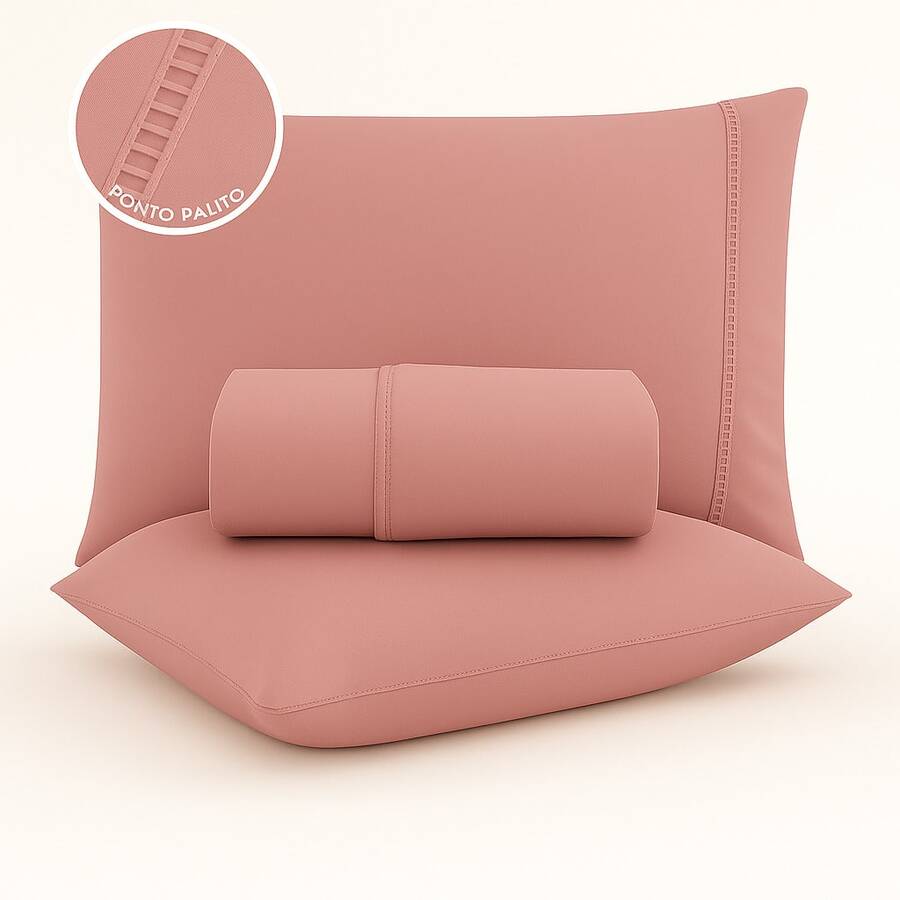 Single | Double | Queen Sheet Set With Hemstitching – A Touch Of Comfort And Refinement - Rusty Rose - View 1