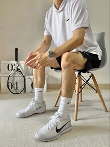 Áo Polo thể thao ngoài trời Nike Court Dri-FIT Logo màu trơn, màu trắng - trắng - Xem 8