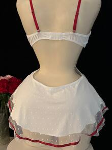 1件连衣裙+1个头饰，性感内衣护士服，薄纱性感卧室套装，贴身衣物套装 - 白色 - 查看 7