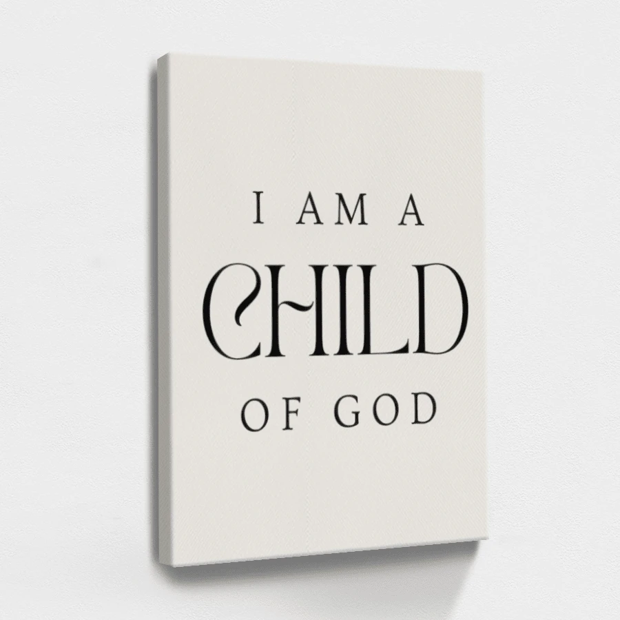 1 pieza Cuadro "Soy hija de Dios", Inspiracional, Cuadro de madera, Póster vintage, Juan 1:12 - Minimalista, Moderno, Estilo gráfico, Decoración de fiesta, para sala, recámara, oficina, incluye accesorios - Lienzo enmarcado, Vertical - Lienzo enmarcado - Ver 1