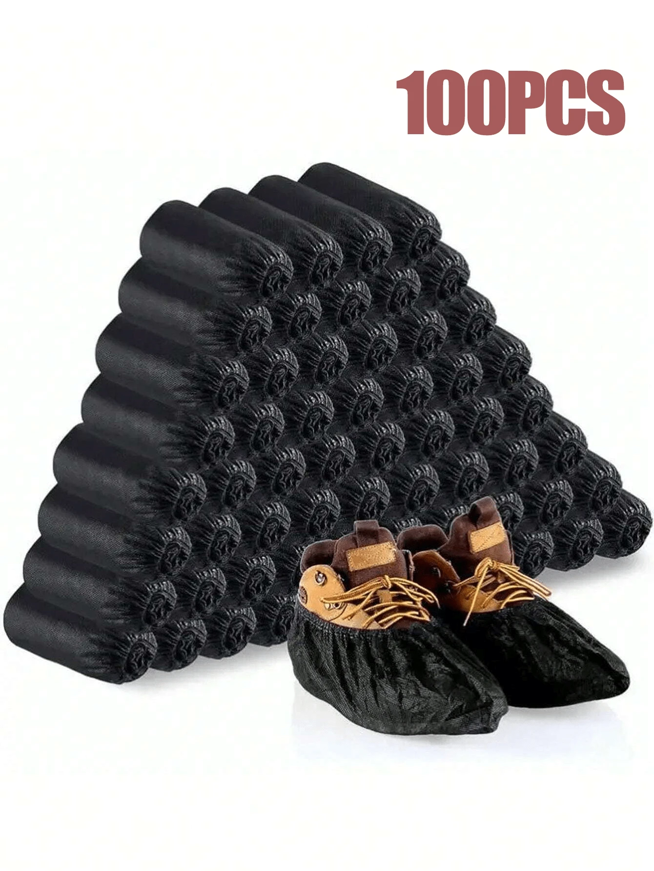 100 Disposable Shoe Covers, Black Elastic Open Shoe Covers, Non-Slip Shoe Covers, Suitable For Indoor/Outdoor Use, Home And Office Organization, Suitable For Family, Office, School, Back-To-School Season, Shoes, Spring/Summer Selection, Bridesmaid Gifts, Room, Bedroom Decoration, Beach, Travel, Unisex, Vacation. - bao bọc giày - Xem 1