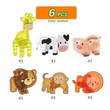 3/5/6/60pcs Jungle Theme Magnetic Building Blocks Set - 3D STEM Kids Toy, Combines Creative Building, Educational Learning And Imaginative Play - Perfect Gift For Boys And Girls - Multicolor - View 9
