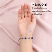 1件18K镀金天然宝石水晶不锈钢女士手链，节日礼物 - 多色 - 查看 8